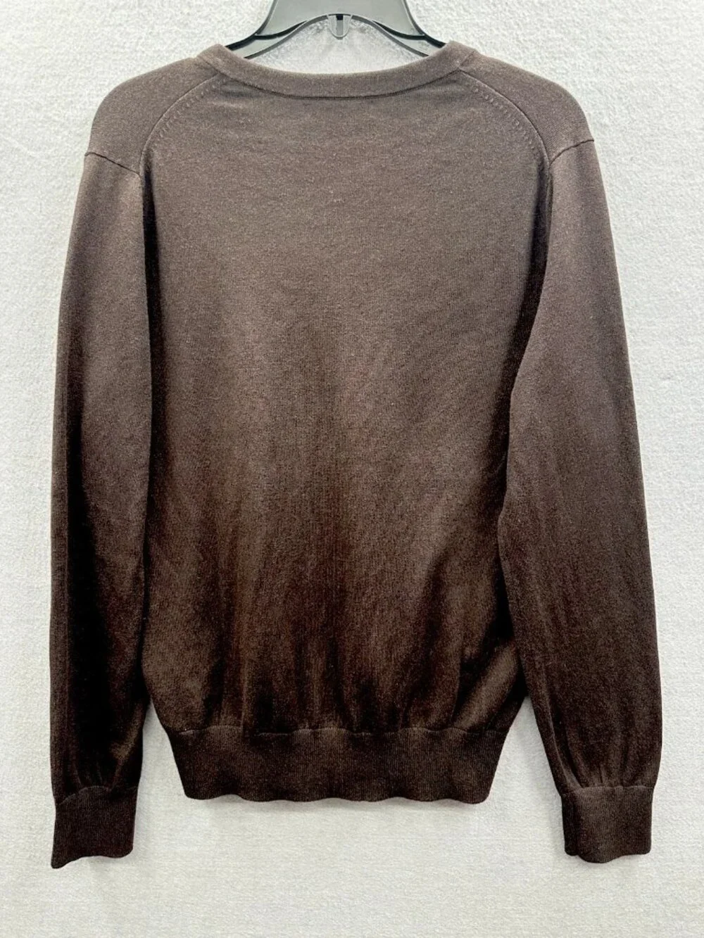 Banana Republic Luxury Blend Mens M V Neck Sweater Silk Cotton Cashmere Brown